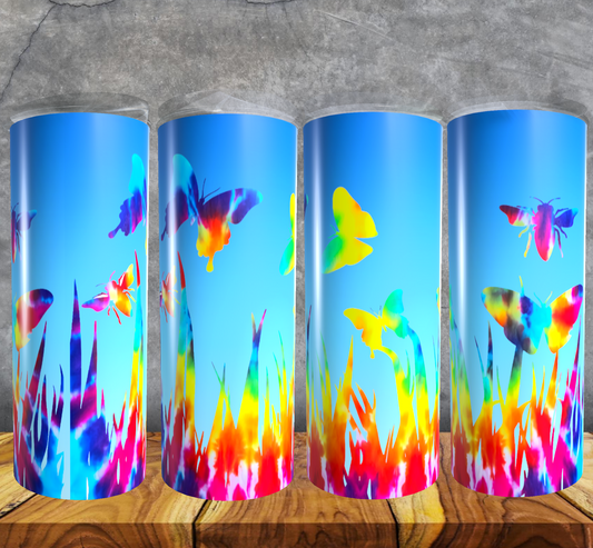 Tie Dye Butterfly Tumbler