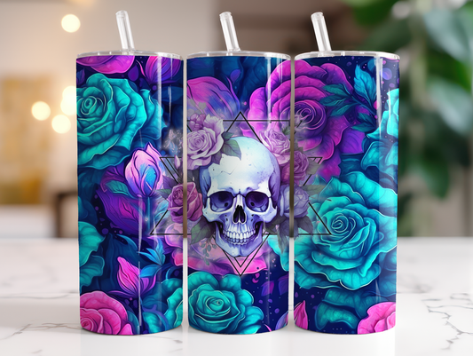 Rose Skull Tumbler