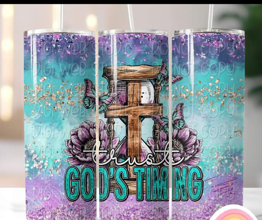 Trust God's Timing Tumbler