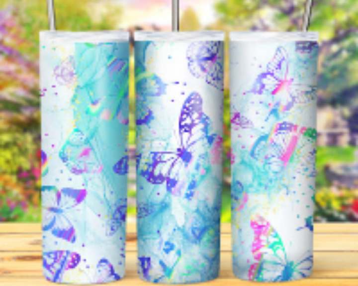 Butterfly Swirl Pastel Tumbler