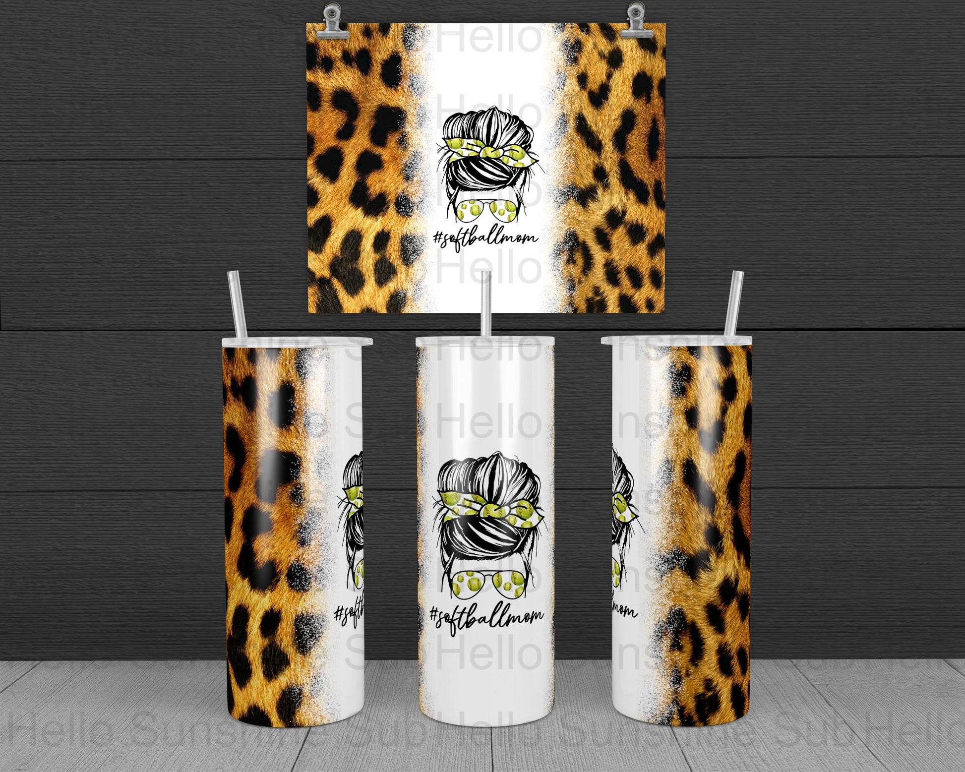 Softball Mom with Leopard