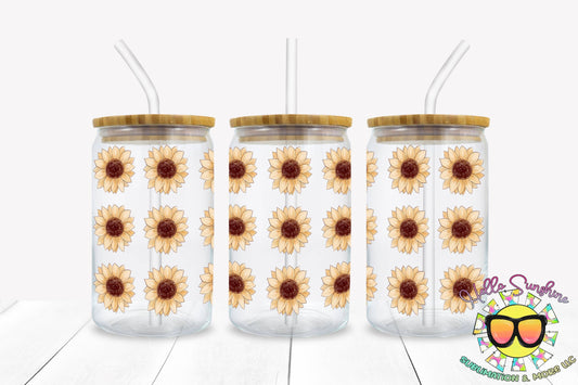 Sunflower Glass tumbler print
