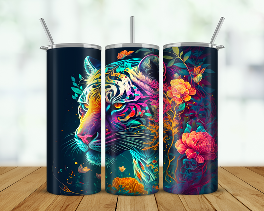 Tiger Floral Tumbler