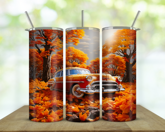 Vintage Car Fall Tumbler