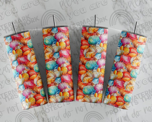 Watercolor Sea Shell Tumbler Print