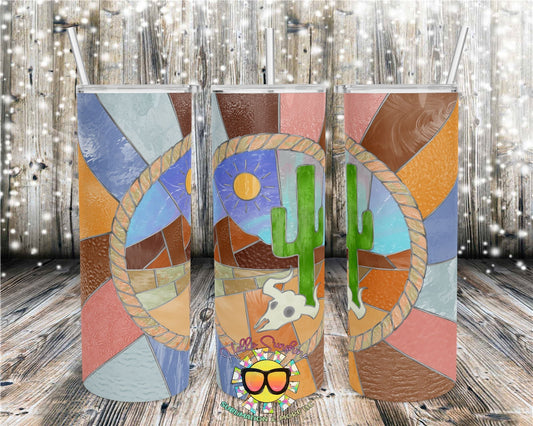Western Stained-Glass Tumbler
