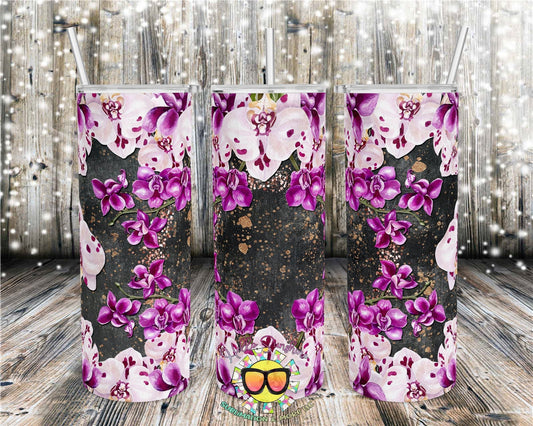 White Purple Iris Tumbler