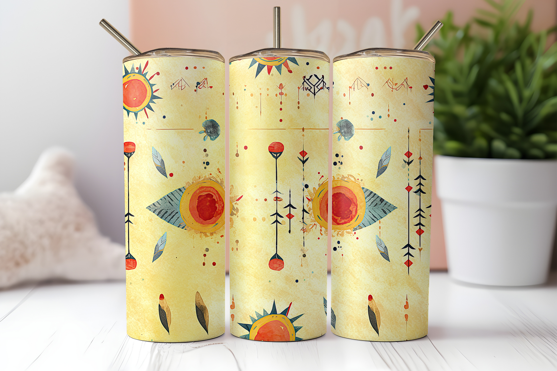 Yellow Boho Tumbler