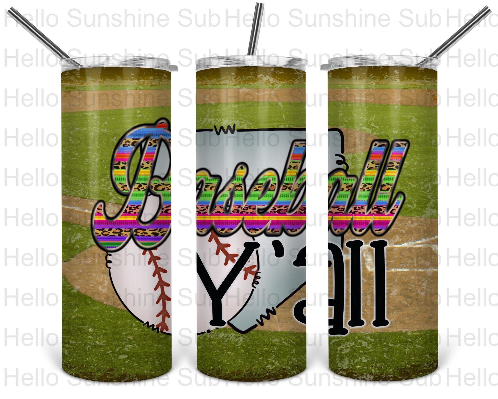 Baseball Y'all Tumbler Print