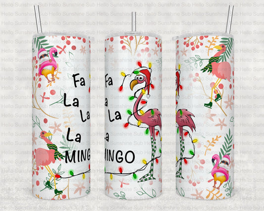 Fa La La Flamingo Tumbler Print