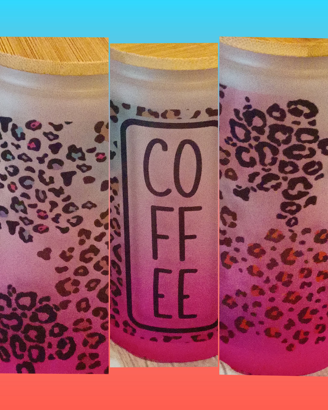 Coffee & Rainbow Leopard Coffee Glass