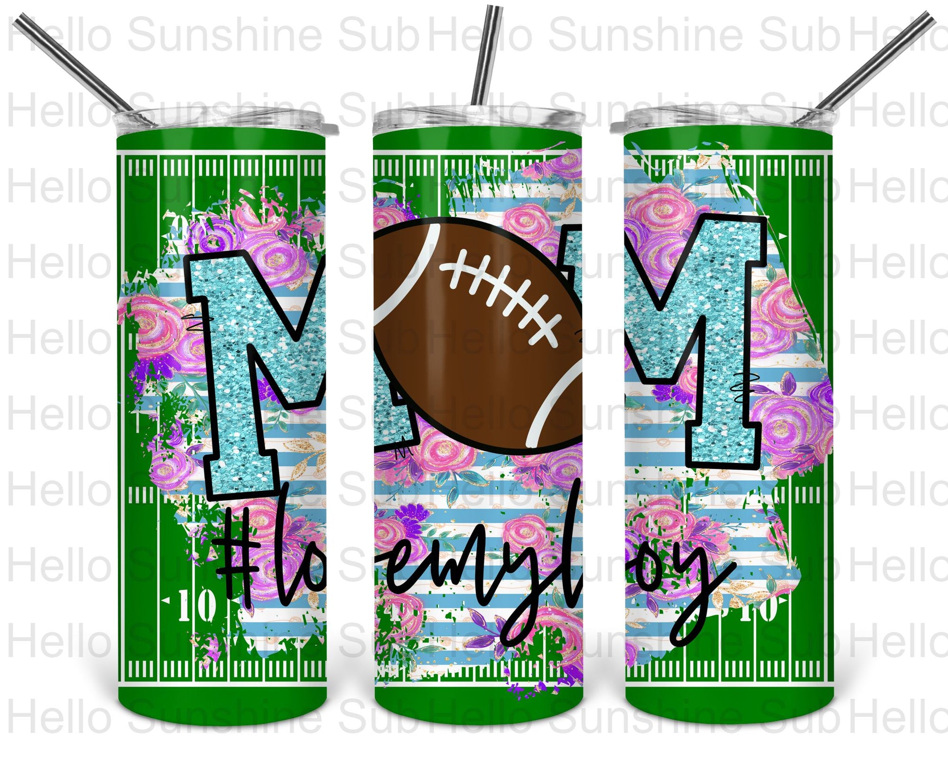 Love my Boy Football Mom Tumbler Print
