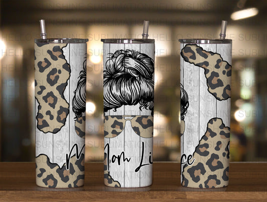 Mom Life Leopard Tumbler