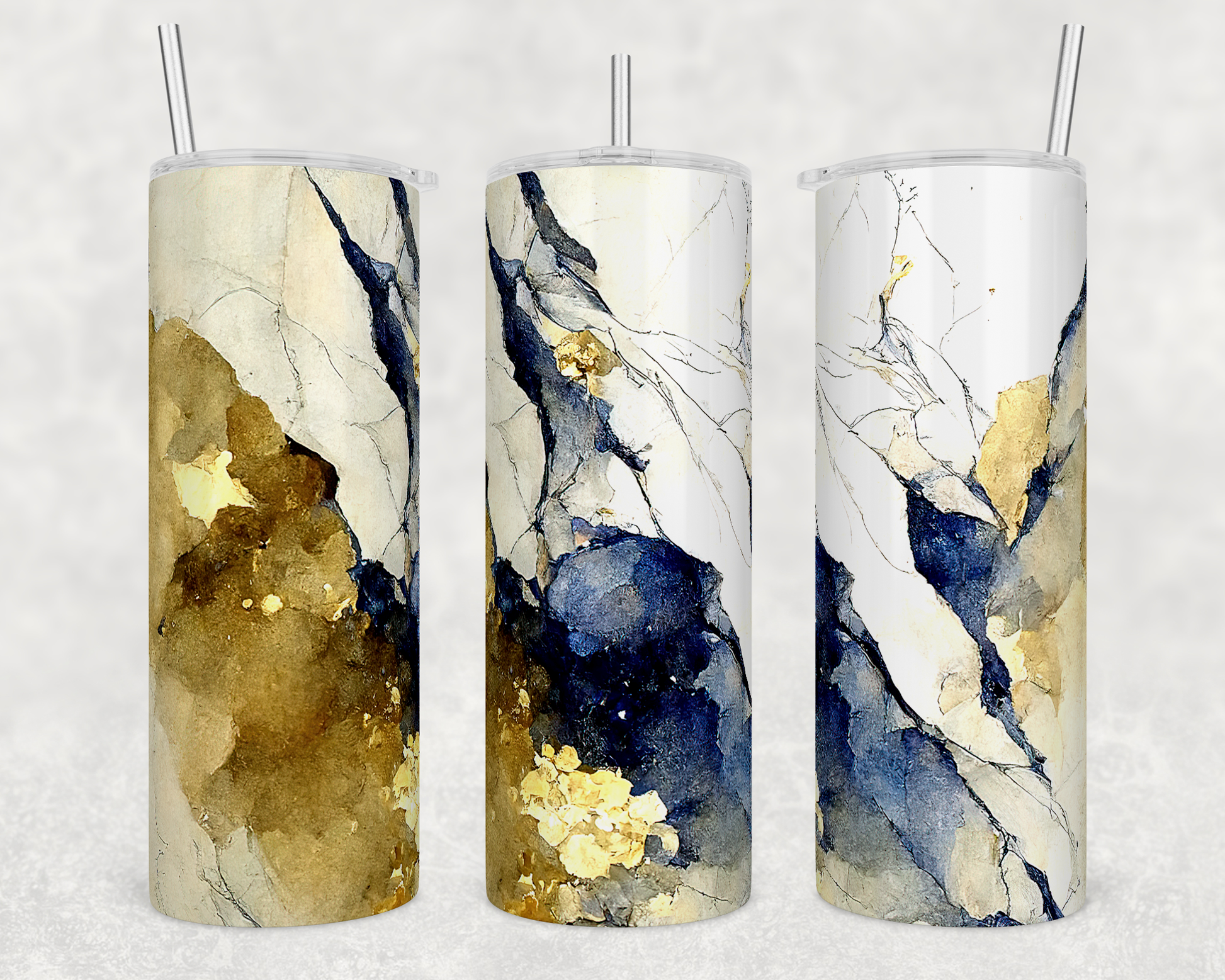 Navy Marble Tumbler