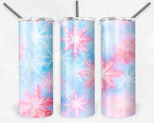 Pink Snowflake Tumbler