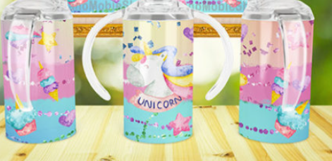 Unicorn Ice Cream Cone Kid's Tumbler/Sippy Cup