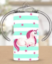 Load image into Gallery viewer, Unicorn Stripes Kid&#39;s Tumbler/Sippy Cup
