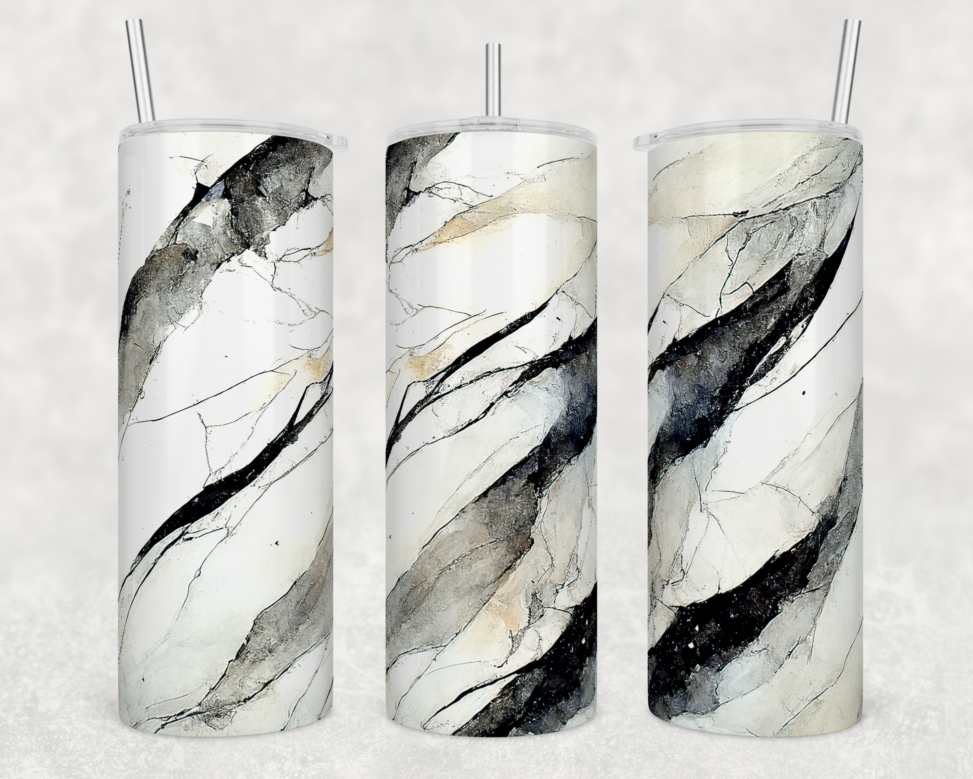 White & Black Marble Tumbler